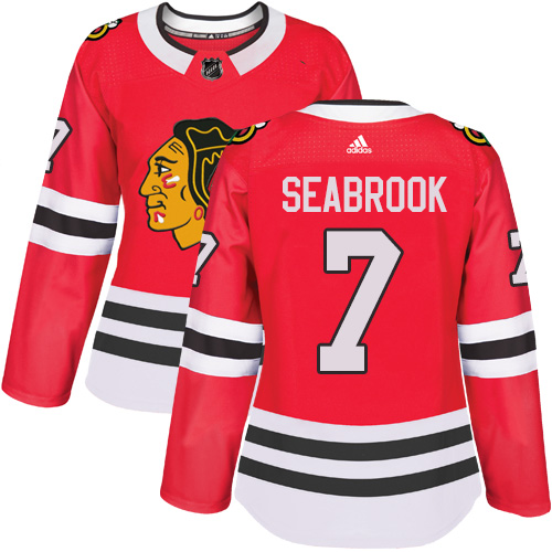 Adidas Chicago Blackhawks 7 Brent Seabrook Red Home Authentic Women Stitched NHL Jersey
